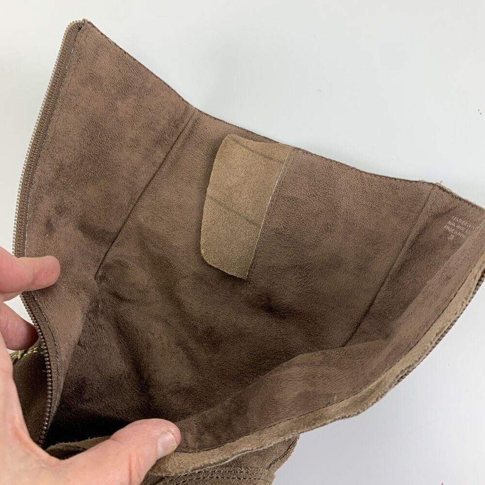 BOGO Hanna Andersson Brown Suede Boot Zip Embroidered Wooden Youth 38 5.5 W 7.5 - Picture 14 of 16